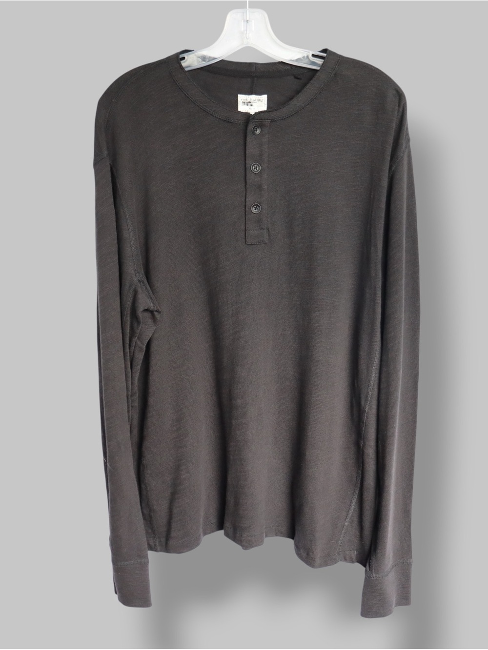 Rag & Bone Black Long Sleeve Henley Shirt Men’s XL Designer